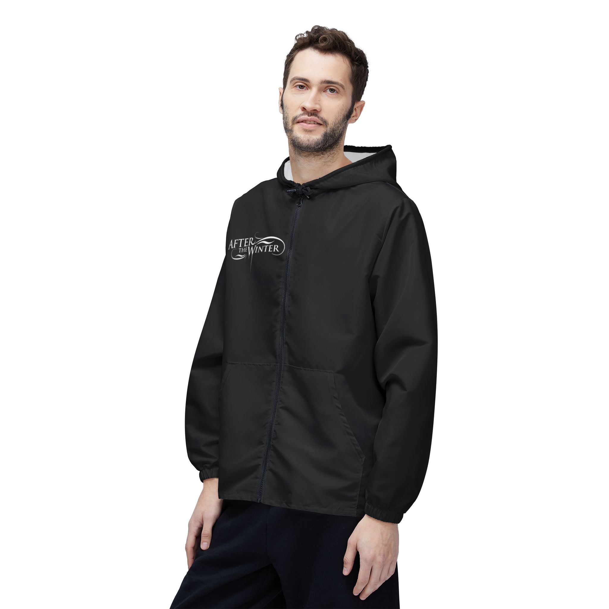After the Winter Windbreaker Jacket — Lightweight Black Hooded Outerwear